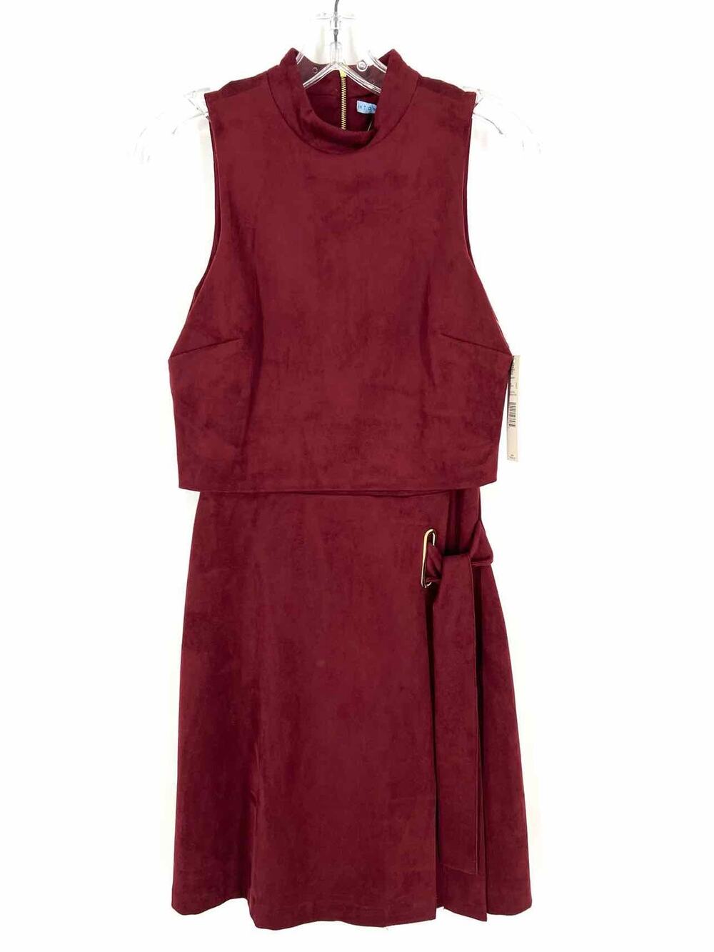 Antonio Melani Size 2 Burgundy/Gold Knot Faux Suede NEW Dresses Dress